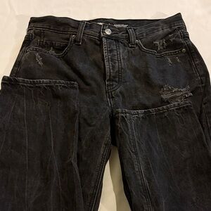 Women's Cropped Black Distressed Old Navy Jeans